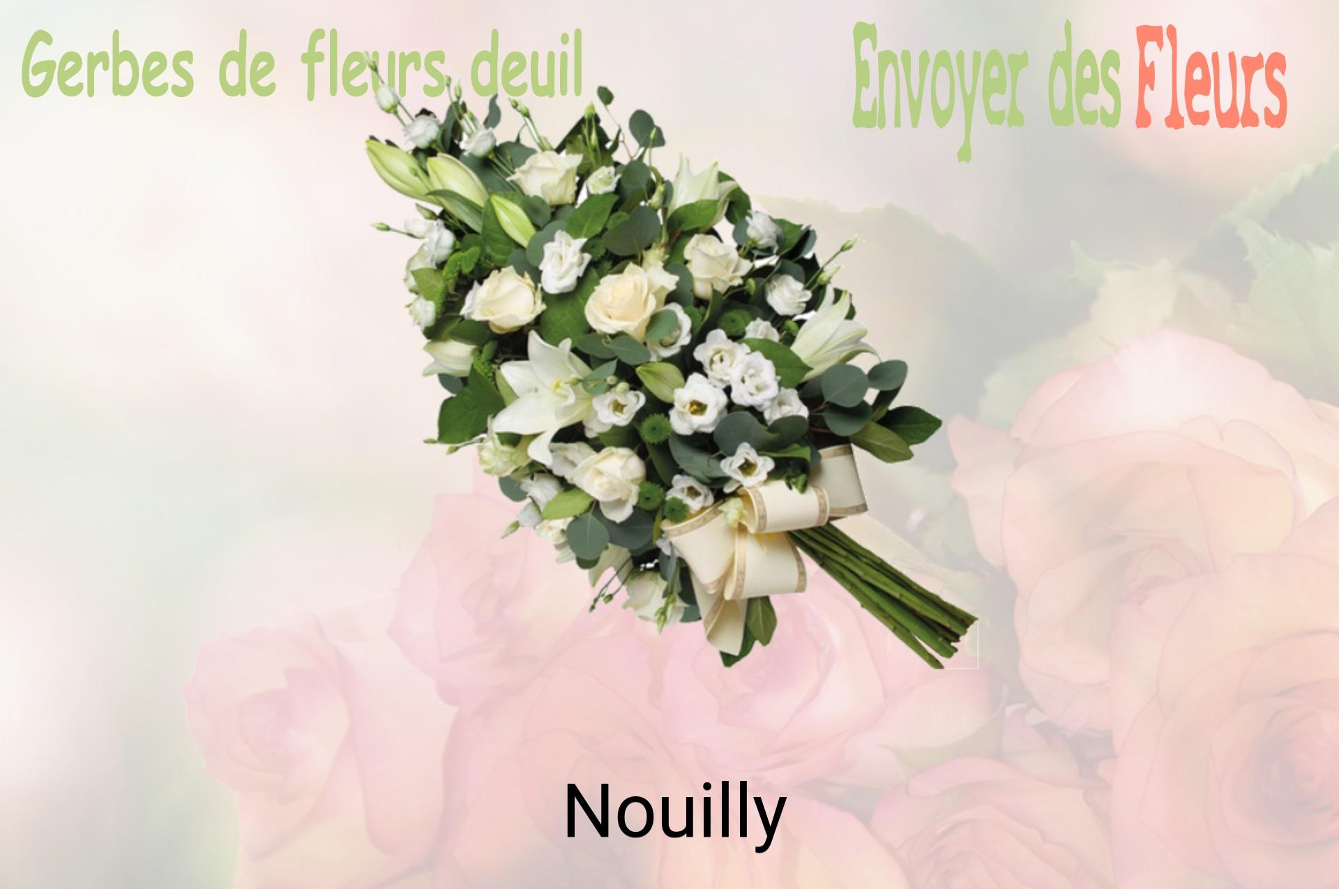 Gerbe de fleurs de deuil livrée à Nouilly